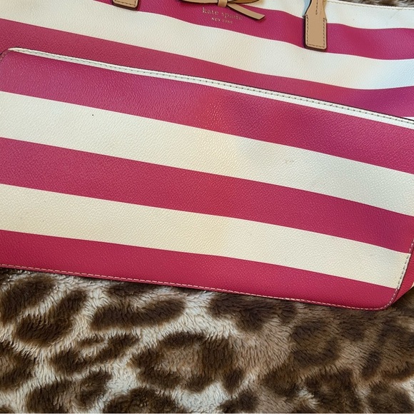 Kate Spade Pink and White Striped Tote Bag - Picture 14 of 16